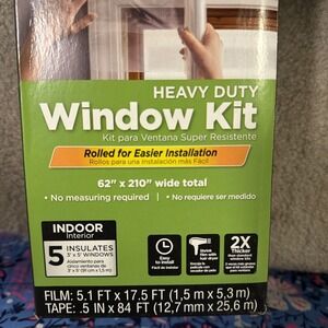 Duck Max Strength 5 Window Kit Heavy Duty Insulating Film 62" x 210" 1.5 Mil